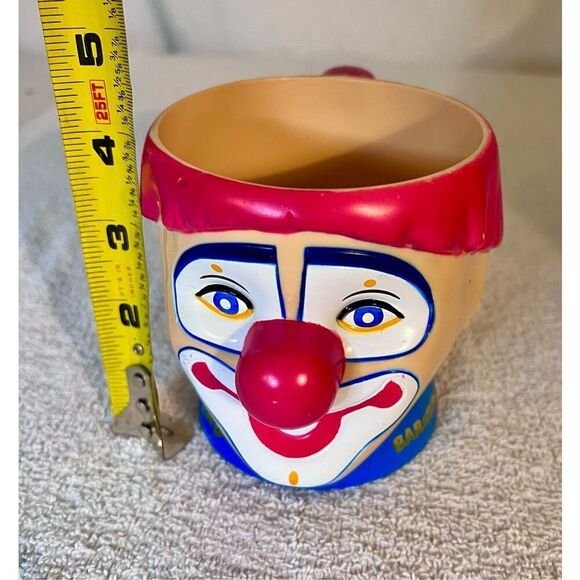 Vintage Circus Clown Red Hair Mug Ringling Bros Plastic - Picture 9 of 10